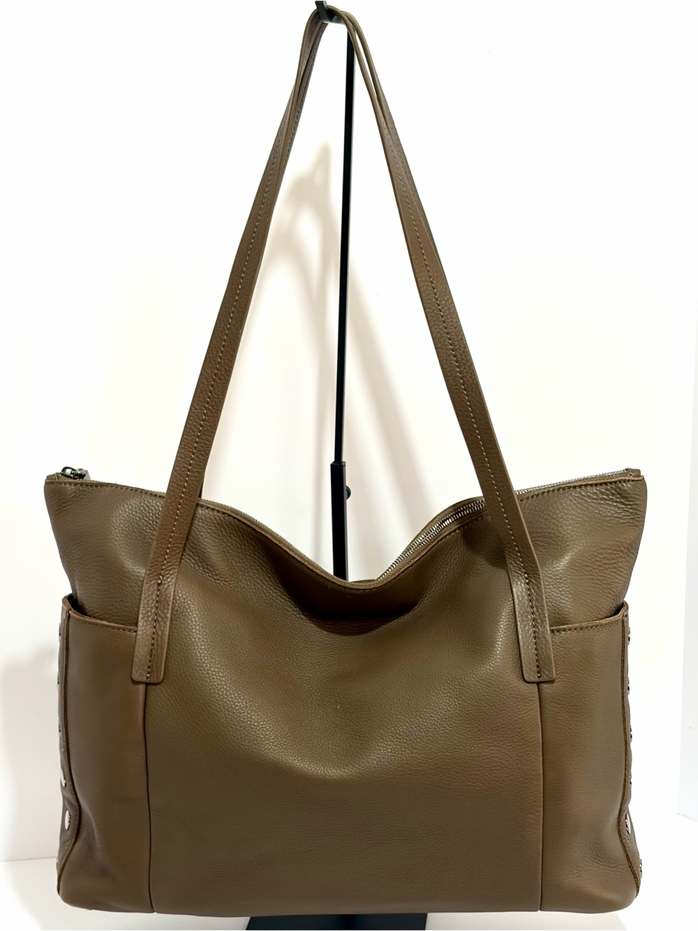 Hammitt Addie Large Leather Tote Bag In Olivine With Gunmetal Hardware EUC!!